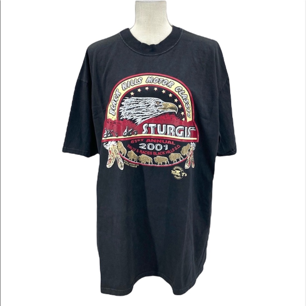 HANES Vintage 2001 Sturgis Rally Black Men’s/Unisex Short Sleeve Graphic Size XL